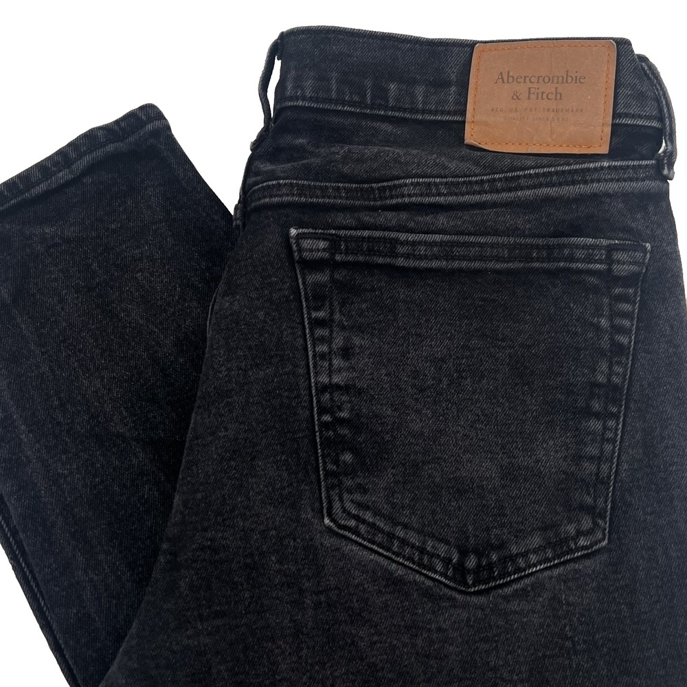 ABERCROMBIE & FITCH Men's Sz 33x32* Black Athletic Slim Fit Denim Jeans Stretch
